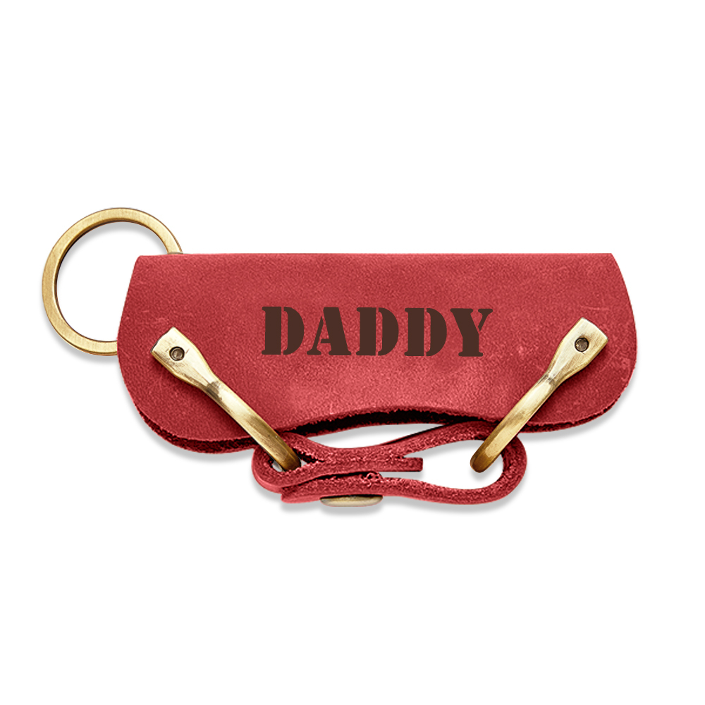 Personalized LEATHER KEYCHAIN Holder Key Chain Car Accessories Keychain Groomsmen Gift for Him Dad Men Gift for Birthday Custom Engraved