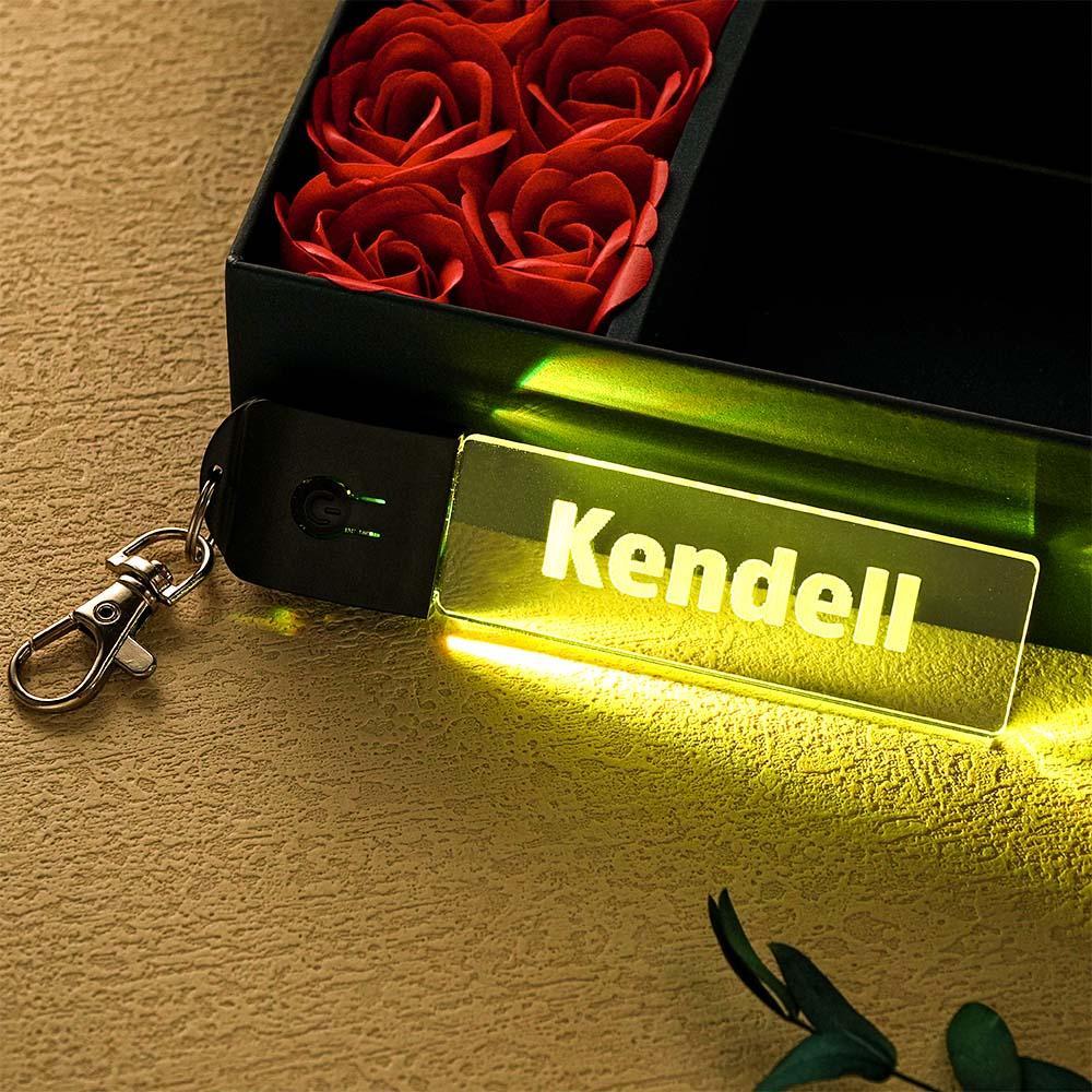 Personalized LED Light Up Name Keychain Color Changing Acrylic Name Tag Gift Idea Custom Gift - GiftlabUS