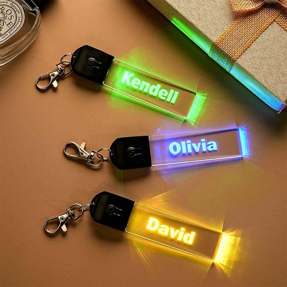 Personalized LED Light Up Name Keychain Color Changing Acrylic Name Tag Gift Idea Custom Gift - GiftlabUS
