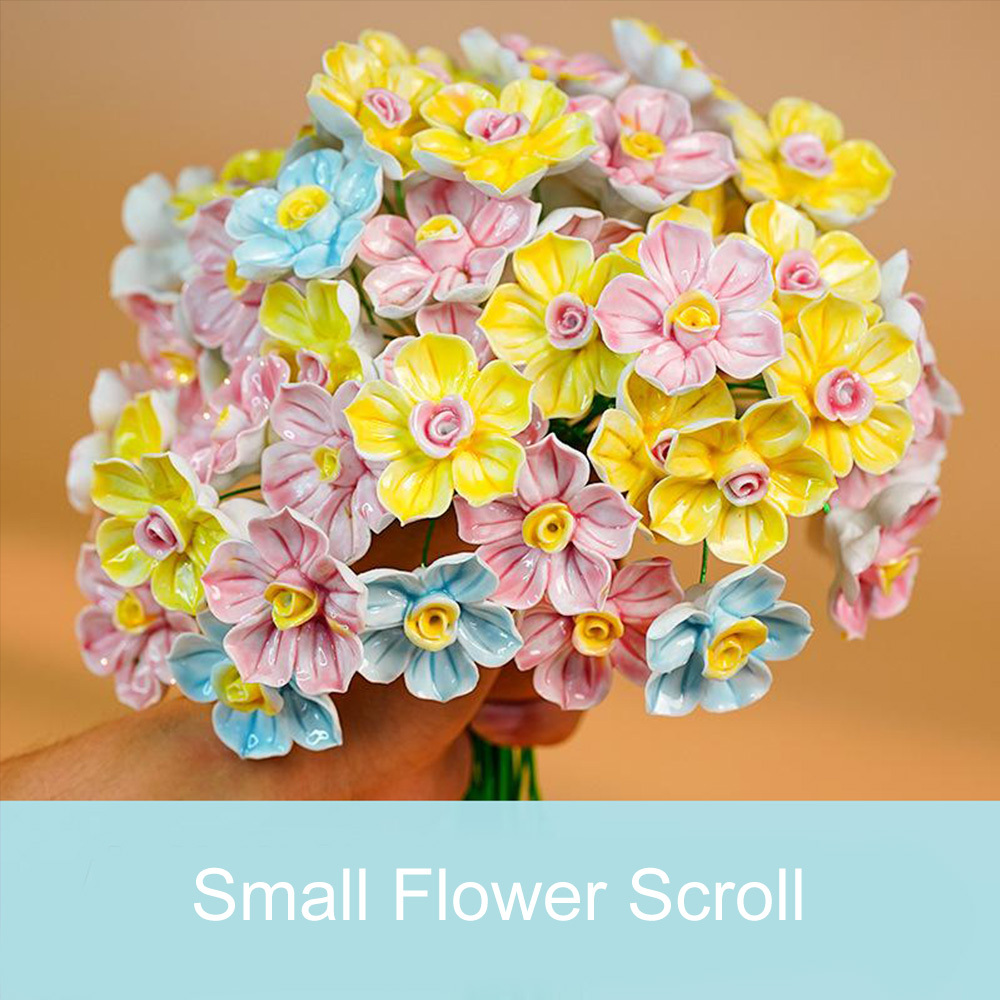 Handcrafted Ceramic Flower Bouquet Everlasting Blooms for DIY Home Decor, Perfect for Valentine'S Day, Christmas, Mother'S Day Gift