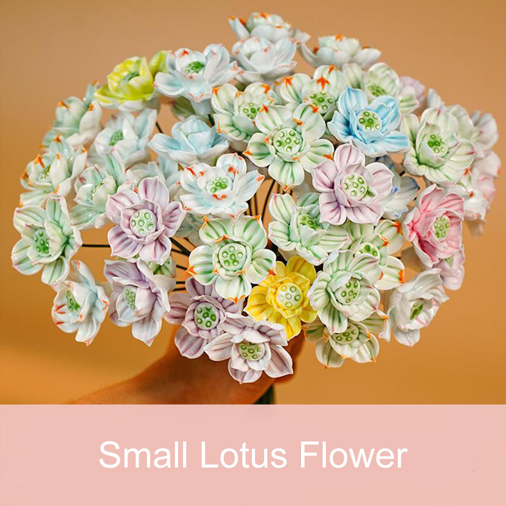 Handcrafted Ceramic Flower Bouquet Everlasting Blooms for DIY Home Decor, Perfect for Valentine'S Day, Christmas, Mother'S Day Gift