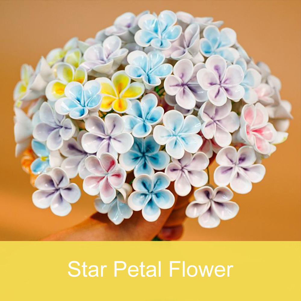 Handcrafted Ceramic Flower Bouquet Everlasting Blooms for DIY Home Decor, Perfect for Valentine'S Day, Christmas, Mother'S Day Gift