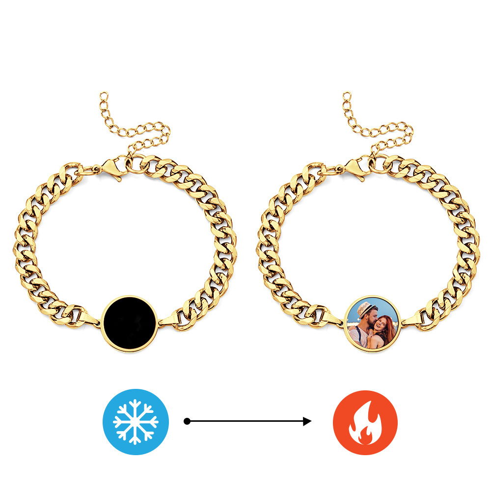 Personalized Temperature-Sensitive Photo Bracelet Magic Photo Men's Bracelet Best Gifts For Him