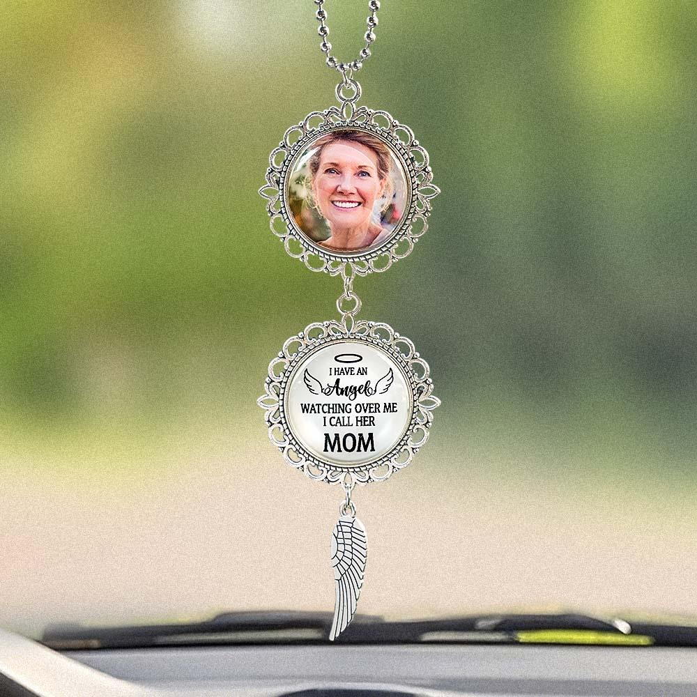 Personalized Photo Car Ornament I Have An Angel Watching Over Me