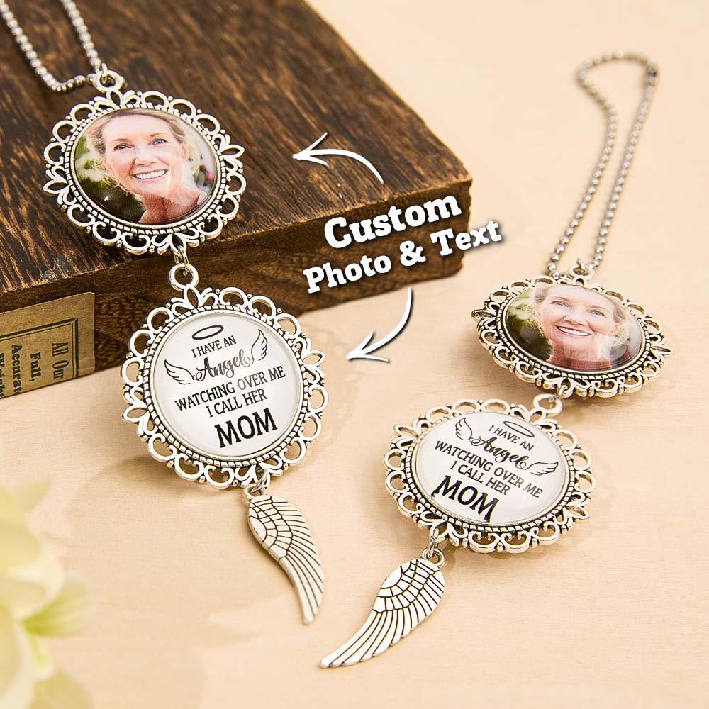 Personalized Photo Car Ornament I Have An Angel Watching Over Me