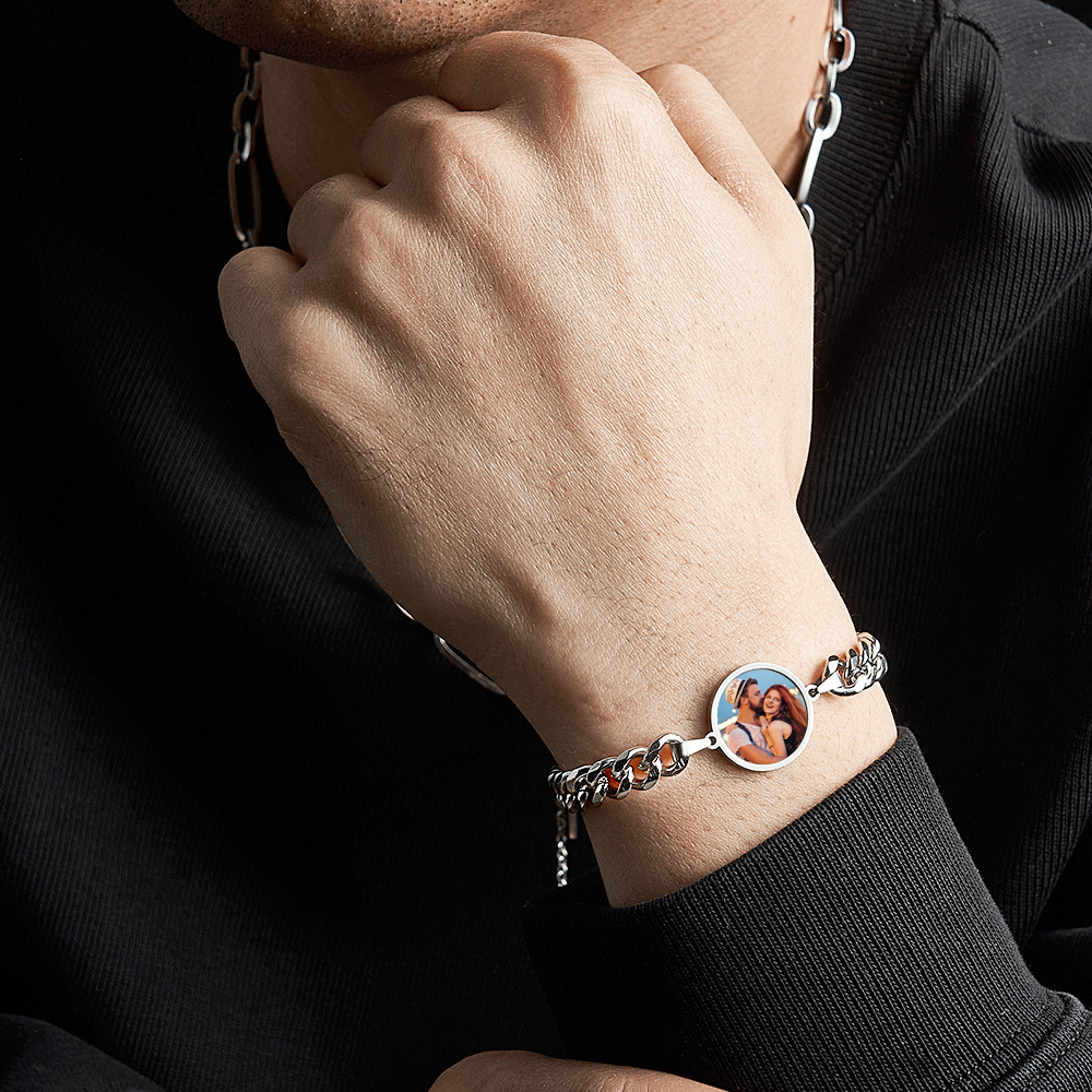 Personalized Temperature-Sensitive Photo Bracelet Magic Photo Men's Bracelet Best Gifts For Him