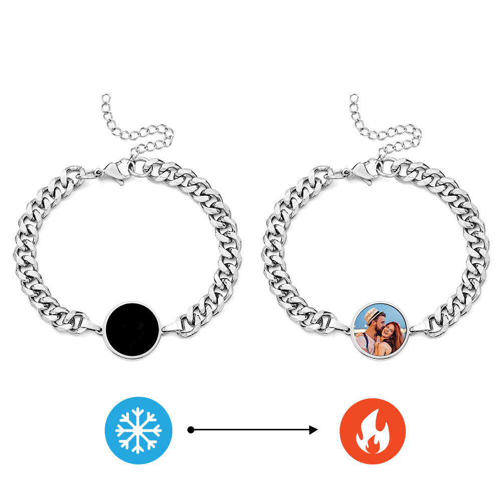 Personalized Temperature-Sensitive Photo Bracelet Magic Photo Men's Bracelet Best Gifts For Him