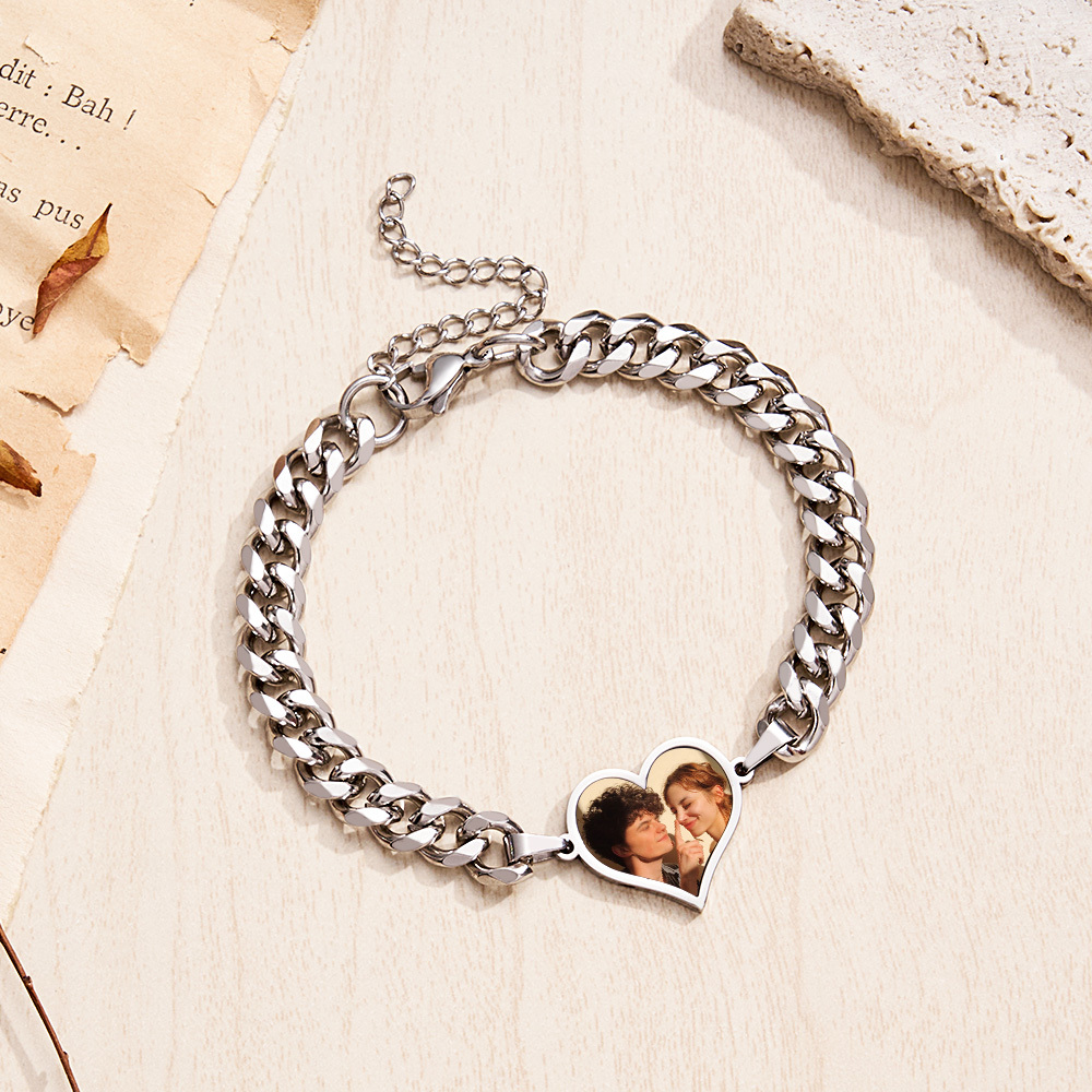 Personalized Temperature-Sensitive Photo Bracelet Magic Photo Men's Bracelet Best Gift For Him