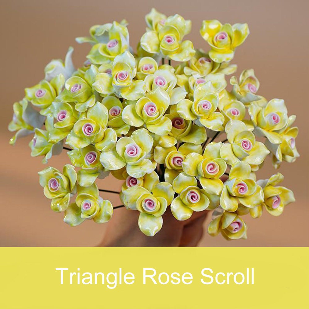 Handcrafted Ceramic Flower Bouquet Everlasting Blooms for DIY Home Decor, Perfect for Valentine'S Day, Christmas, Mother'S Day Gift