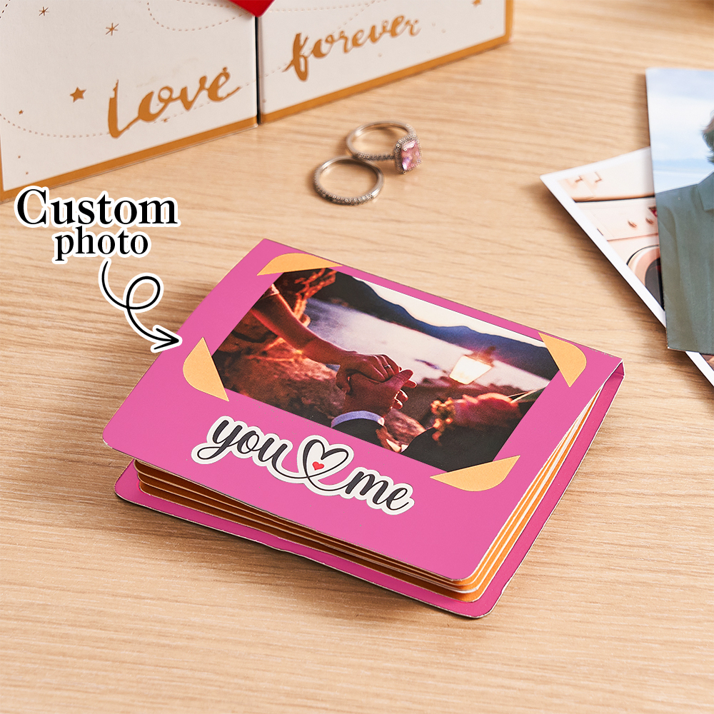 Personalized Christmas Pop-Up Photo Album – Custom 3D Memory Book with Your Photos & Text, Handmade Explosion Scrapbook Gift for Anniversary, Wedding, Birthday