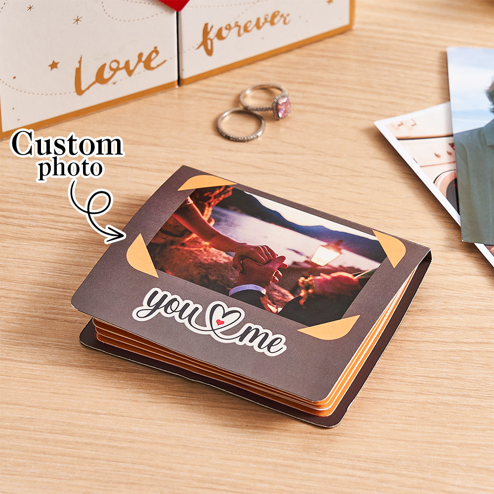 Personalized Christmas Pop-Up Photo Album – Custom 3D Memory Book with Your Photos & Text, Handmade Explosion Scrapbook Gift for Anniversary, Wedding, Birthday