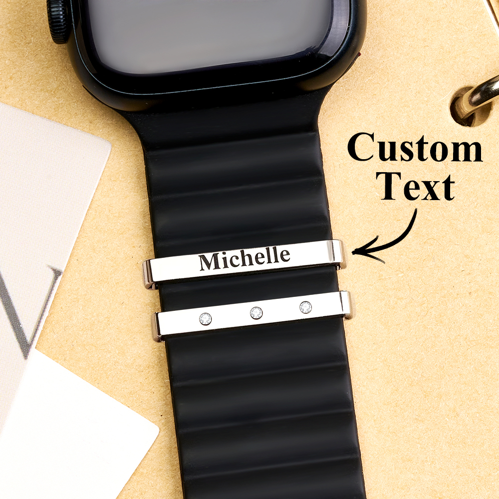 Personalized Watch Band Name Charm, custom gift for her, apple watch charms accessories, gift for girlfriend, Christmas gift, mothers day