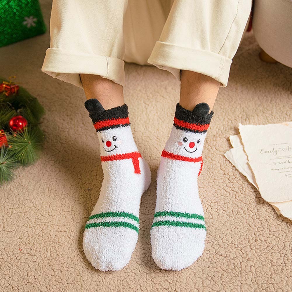 Christmas Socks Plush Coral Fleece Parent-child Christmas Socks Winter Home Floor Socks Christmas Gifts - MyPhotoSocks