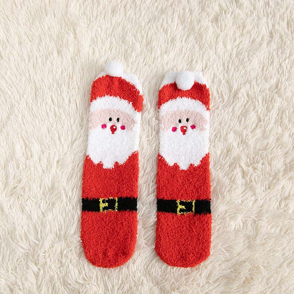 Christmas Socks Plush Coral Fleece Parent-child Christmas Socks Winter Home Floor Socks Christmas Gifts - MyPhotoSocks