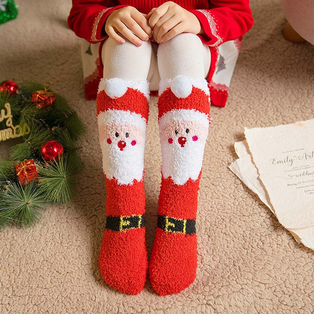 Christmas Socks Plush Coral Fleece Parent-child Christmas Socks Winter Home Floor Socks Christmas Gifts - MyPhotoSocks