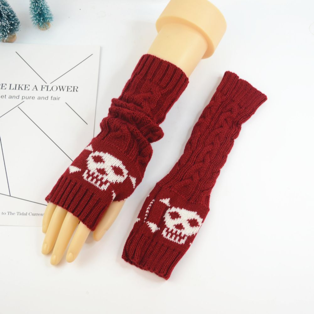 Outdoor Sports Cycling Warm Skeleton Mid-length Knitted Sleeves-MyPhotoSocks