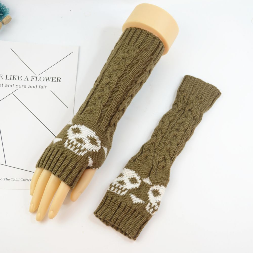 Outdoor Sports Cycling Warm Skeleton Mid-length Knitted Sleeves-MyPhotoSocks