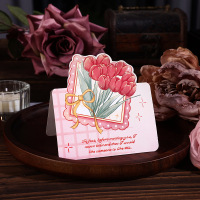 Valentine Greeting Card - Romantic Tulip