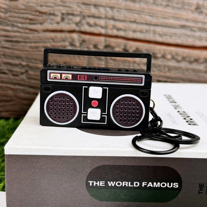 Mini Retro Classic Tape Recorder Keychain Nostalgic Old-Style Multi-Color RecorderKeychain (Including Button Batteries) - MyPhotoSocks