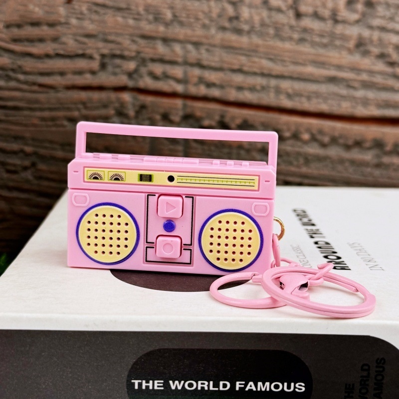 Mini Retro Classic Tape Recorder Keychain Nostalgic Old-Style Multi-Color RecorderKeychain (Including Button Batteries) - MyPhotoSocks