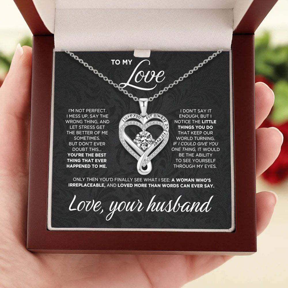 "To My Wife" Forever & Always Heart Necklace