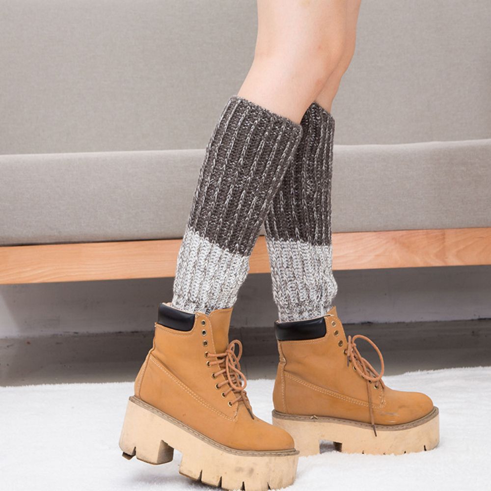 Winter Color Block Wool Socks Knitted Socks-MyPhotoSocks