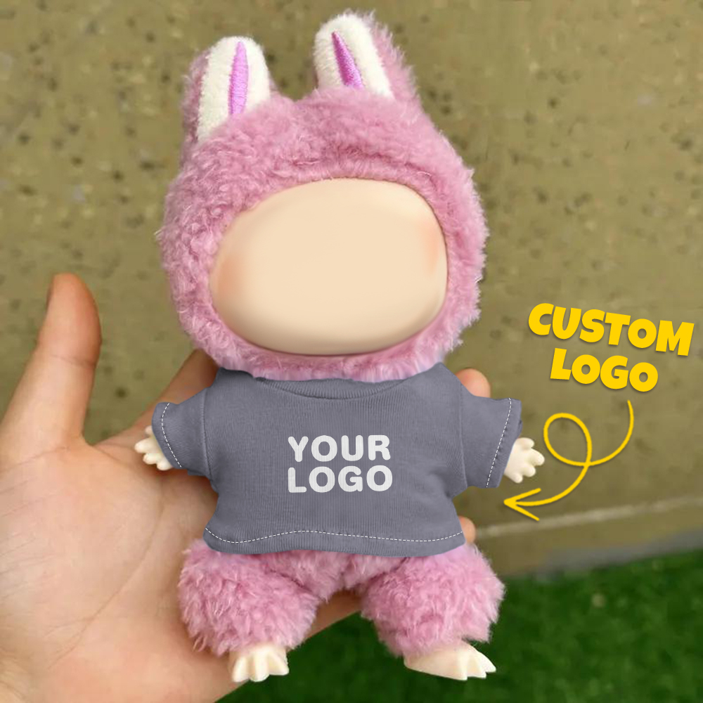 Custom Labu Doll Shirt Personalized Logo 17cm Labu Doll Clothes Fits Gen 1/2/3 (Doll Not Included)
