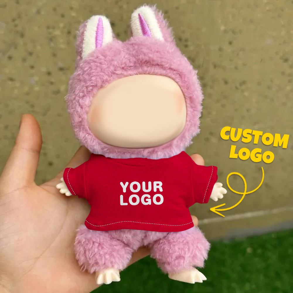 Custom Labu Doll Shirt Personalized Logo 17cm Labu Doll Clothes Fits Gen 1/2/3 (Doll Not Included)