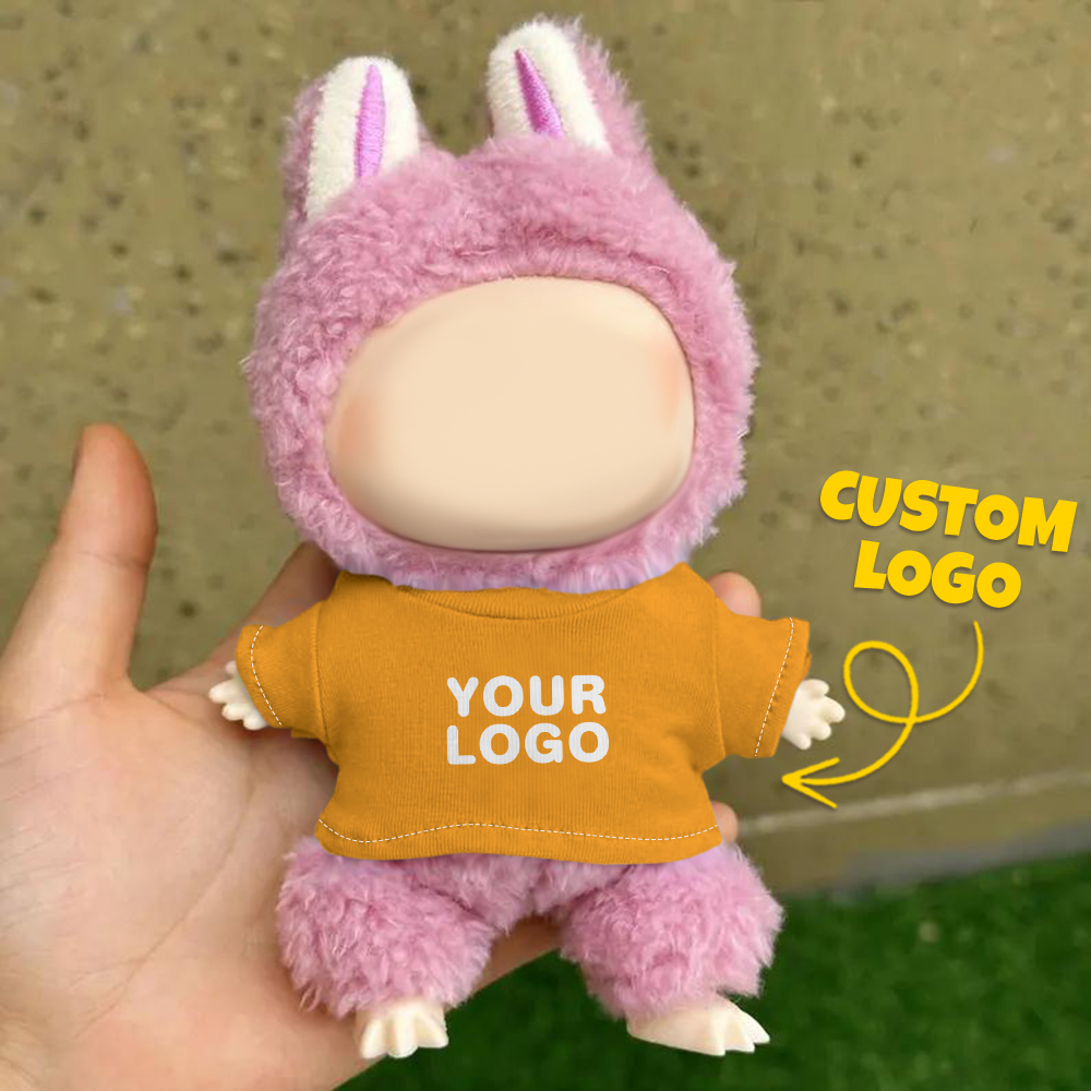 Custom Labu Doll Shirt Personalized Logo 17cm Labu Doll Clothes Fits Gen 1/2/3 (Doll Not Included)