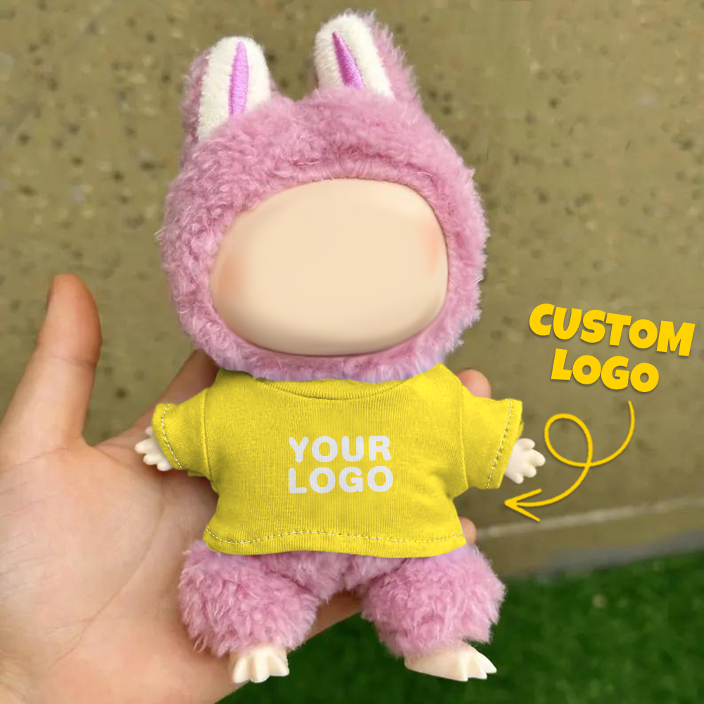 Custom Labu Doll Shirt Personalized Logo 17cm Labu Doll Clothes Fits Gen 1/2/3 (Doll Not Included)