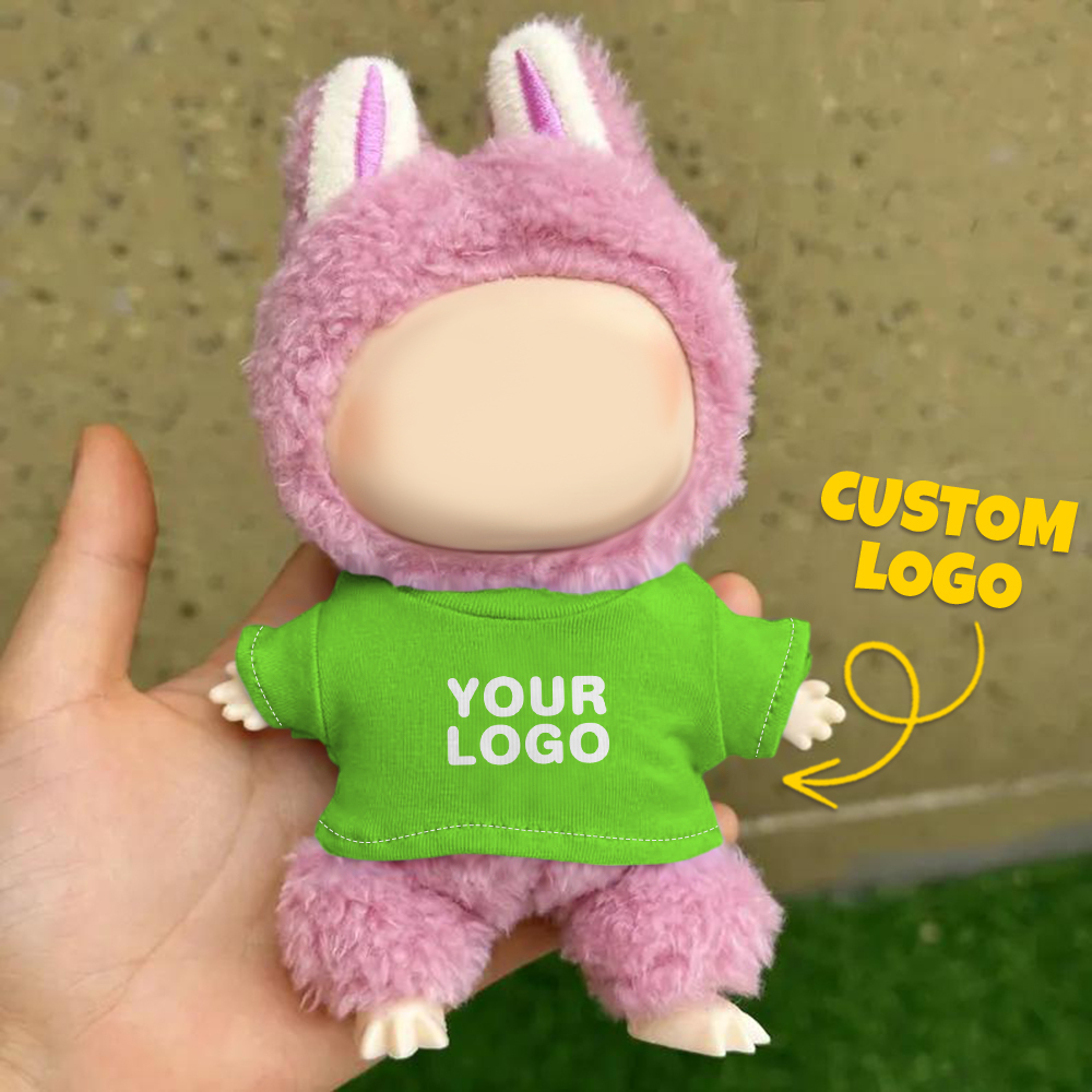 Custom Labu Doll Shirt Personalized Logo 17cm Labu Doll Clothes Fits Gen 1/2/3 (Doll Not Included)