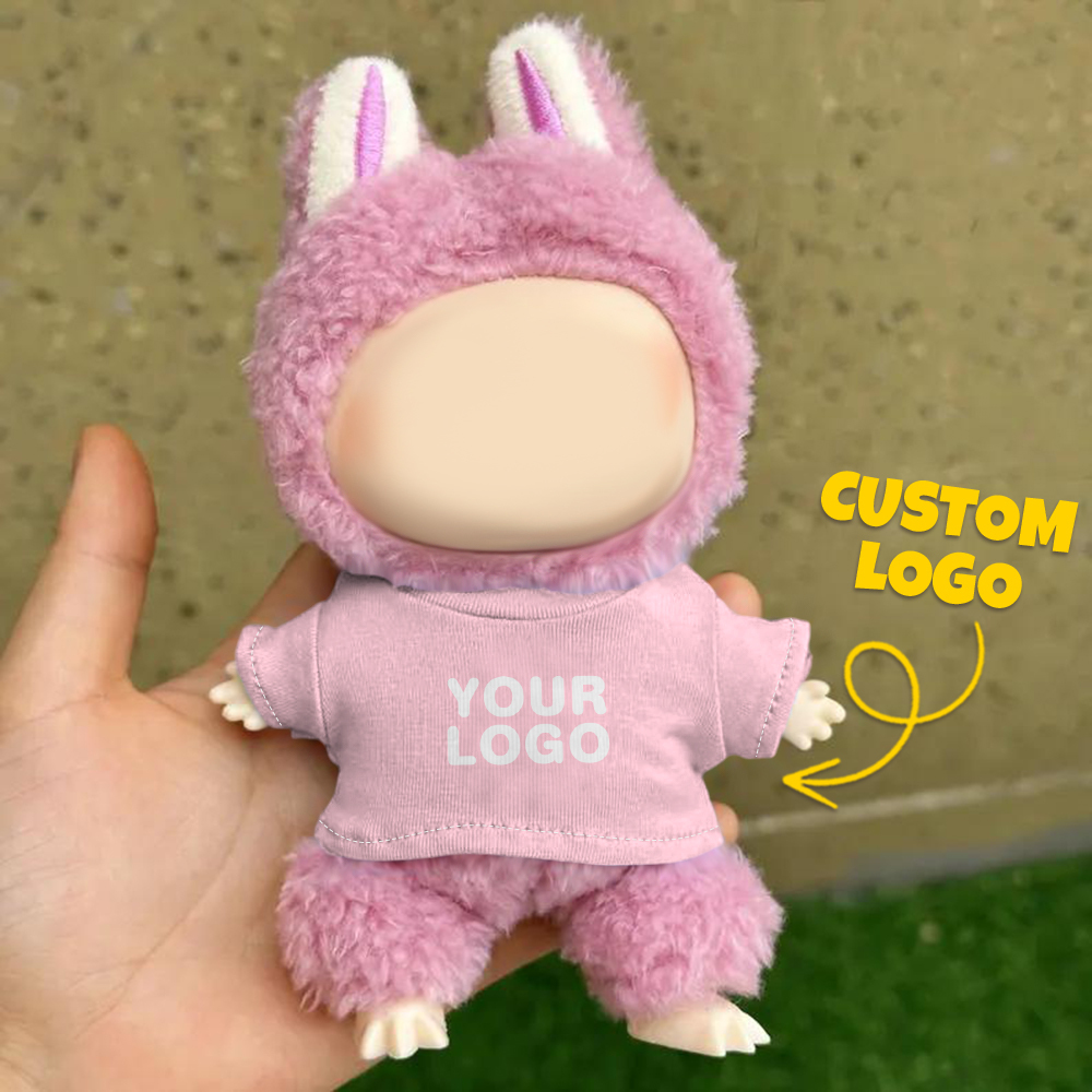 Custom Labu Doll Shirt Personalized Logo 17cm Labu Doll Clothes Fits Gen 1/2/3 (Doll Not Included)