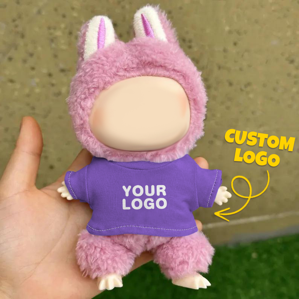 Custom Labu Doll Shirt Personalized Logo 17cm Labu Doll Clothes Fits Gen 1/2/3 (Doll Not Included)