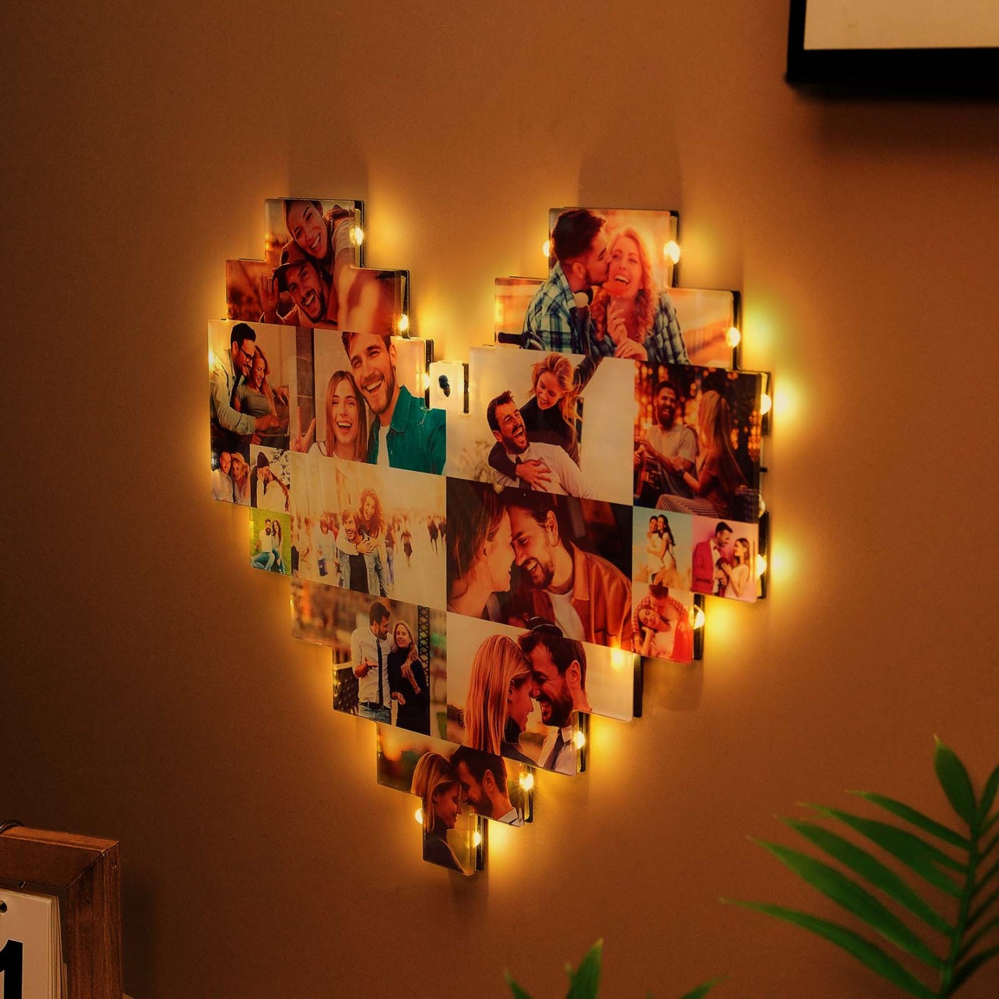 Personalized Heart Photo Lamp Acrylic Wall Decor Light Best Gift for Your Lover