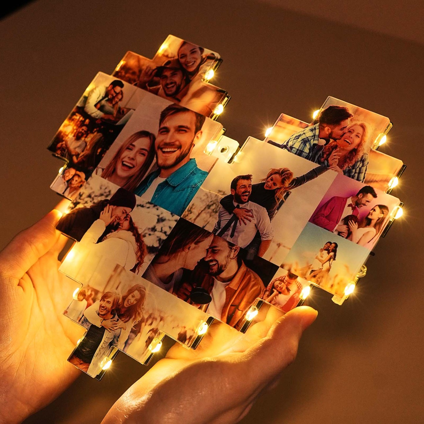 Personalized Heart Photo Lamp Acrylic Wall Decor Light Best Gift for Your Lover