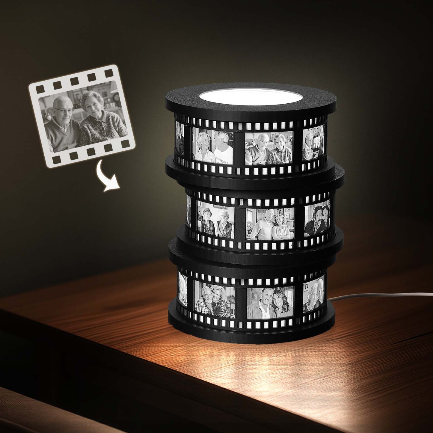 Custom Photo Movie Strip Light Vintage Film Reel Lamp
