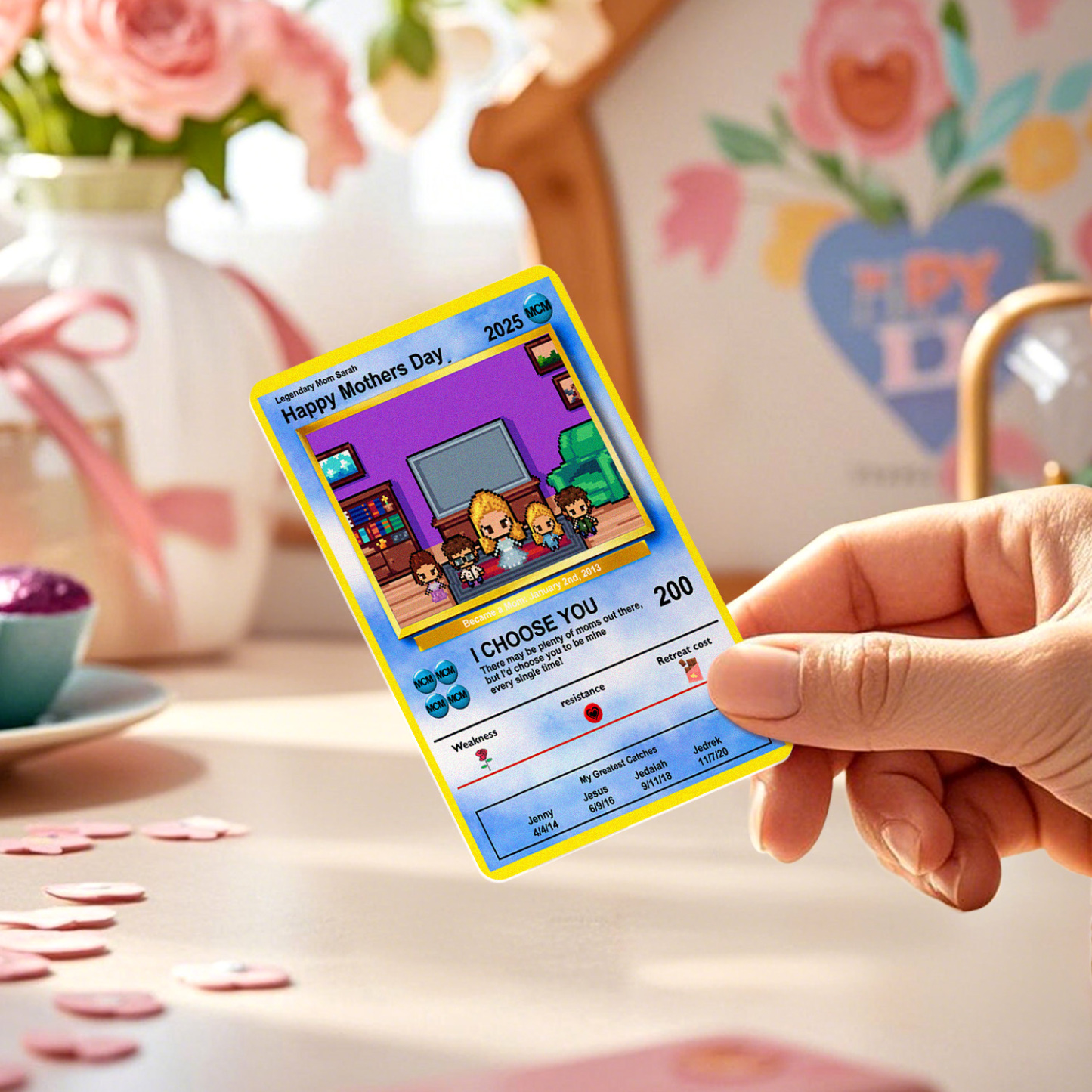 Custom Image Metal Cards Build Your Own Role Mother's Day Gift Memorable Keepsake