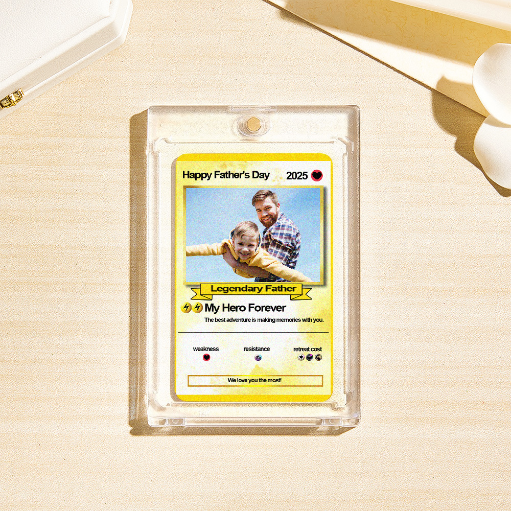 Custom Father's Day Poke Card Personalized Game Inspired Card Gift for Dad Father's Day Keepsake - MyPhotoSocks