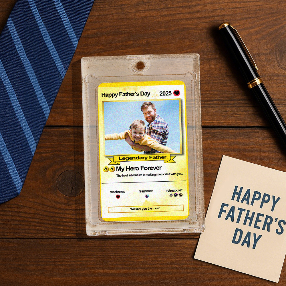 Custom Father's Day Poke Card Personalized Game Inspired Card Gift for Dad Father's Day Keepsake - MyPhotoSocks