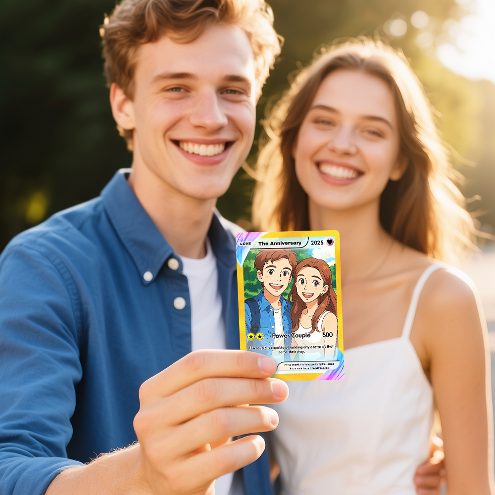 Custom Card Personalised Trading Card Gift For Him/Her or Couples. Unique Magnet Replica Cards. Birthdays, Anniversary Day