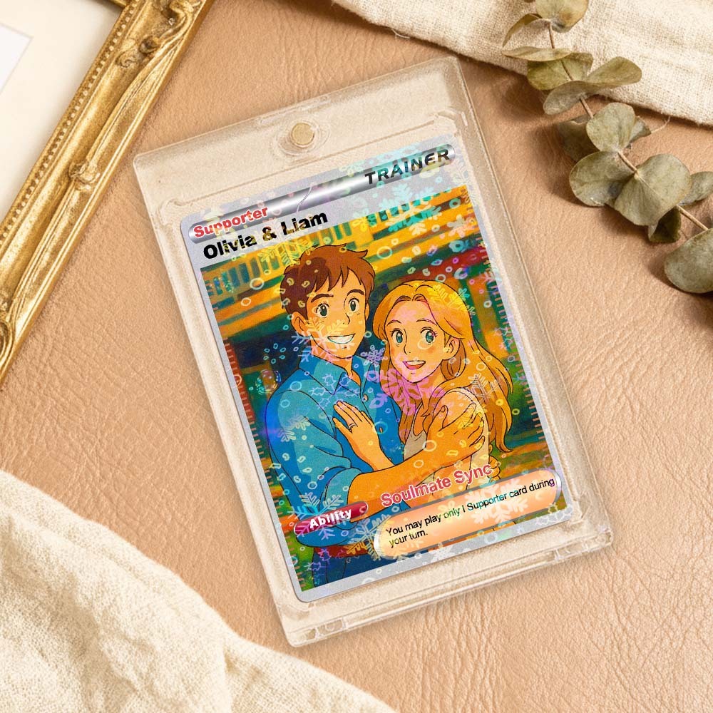 Personalized  Valentine Couple Card Custom Cartoon Acrylic Card Gift With Optional Film Styles - MyPhotoSocks