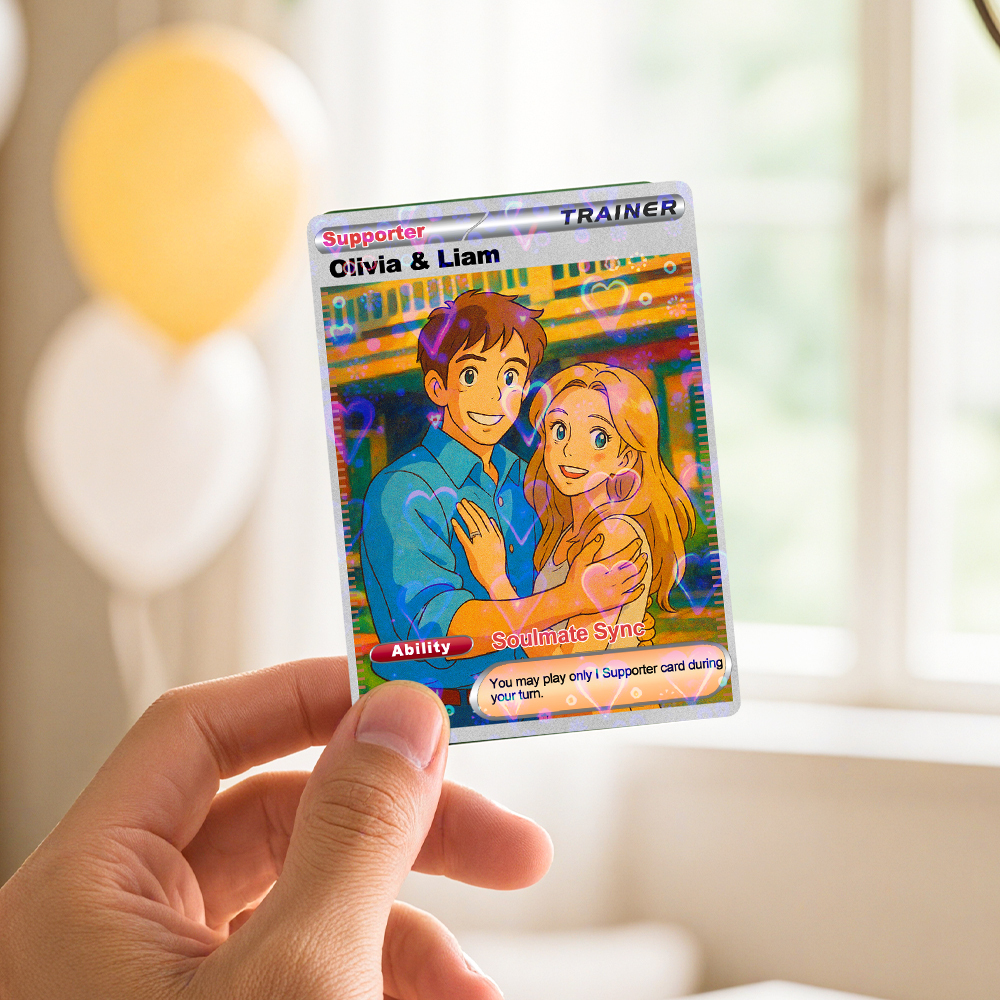 Personalized  Valentine Couple Card Custom Cartoon Acrylic Card Gift With Optional Film Styles - MyPhotoSocks