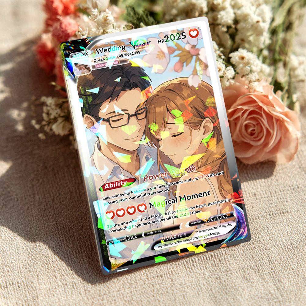 Custom Anime Couple Card Romantic Valentine Gift for Couple Unique Collectible Keepsake Wedding Gift - MyPhotoSocks