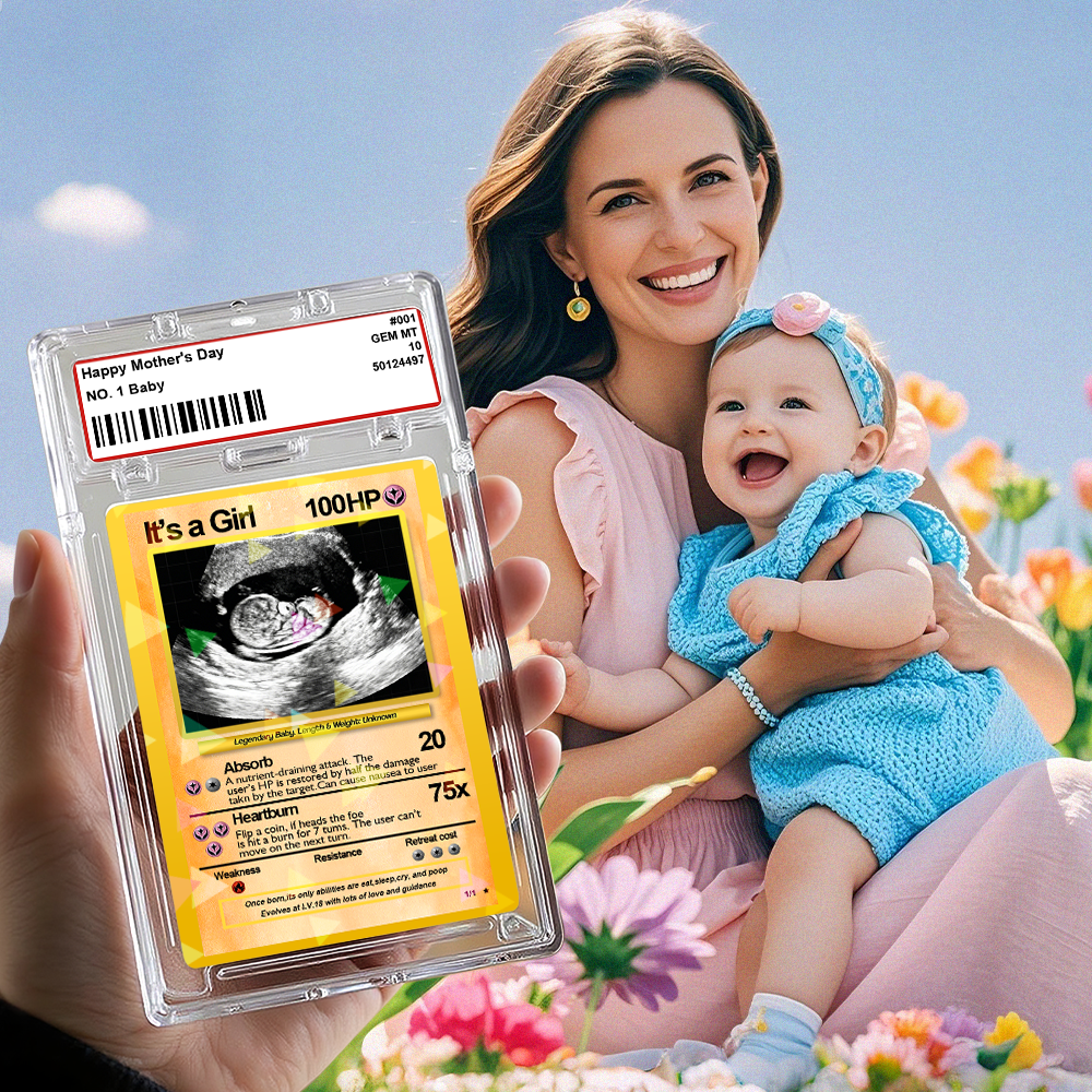 Custom Poke Card Pregnancy Announcement Personalized Pokemon Card Custom Pokemon Card Gift for Him and Her Birth Mothers Day Gift Idea - MyPhotoSocks