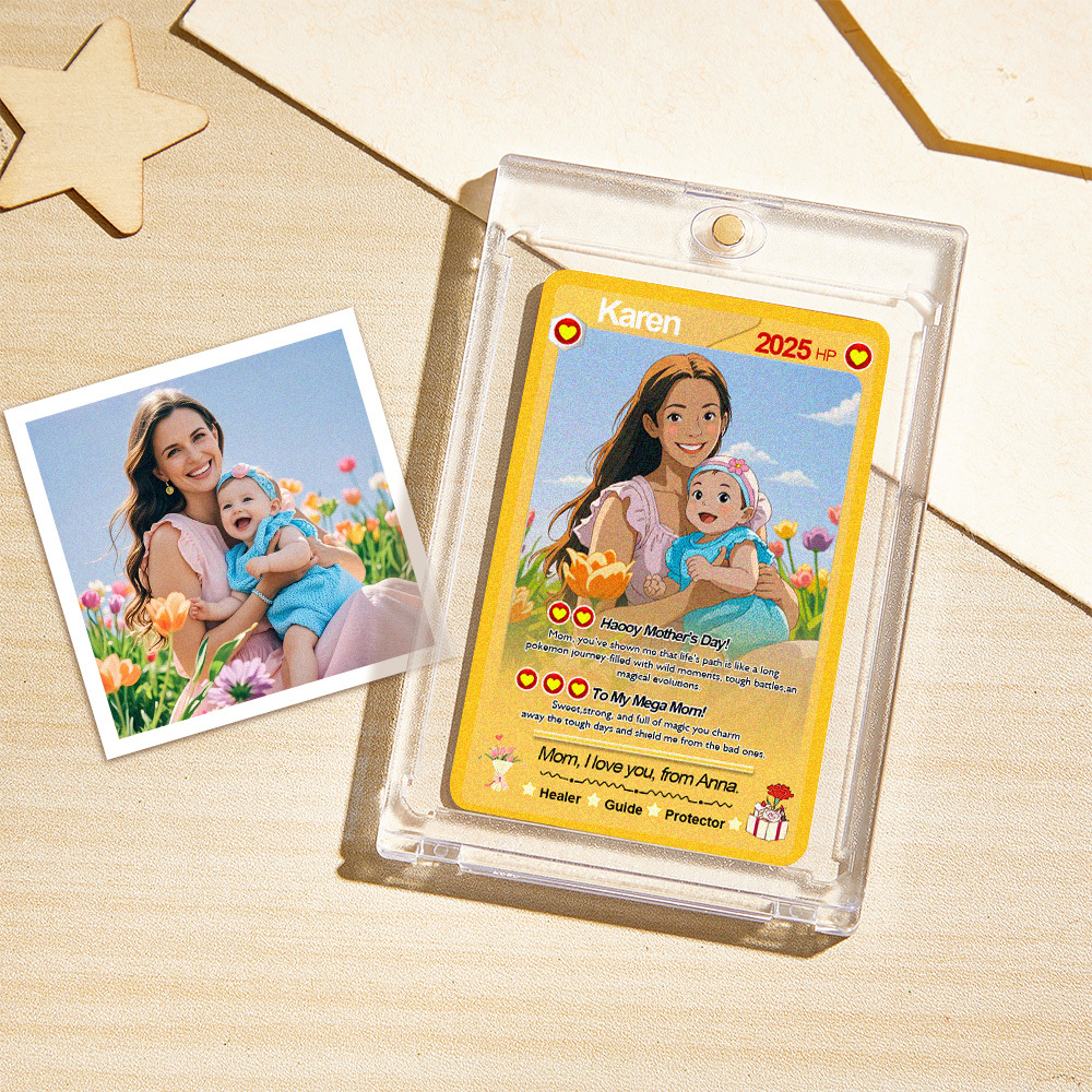 Custom Poke Card Pregnancy Announcement Personalized Pokemon Card Custom Pokemon Card Gift for Him and Her Birth Mothers Day Gift Idea - MyPhotoSocks