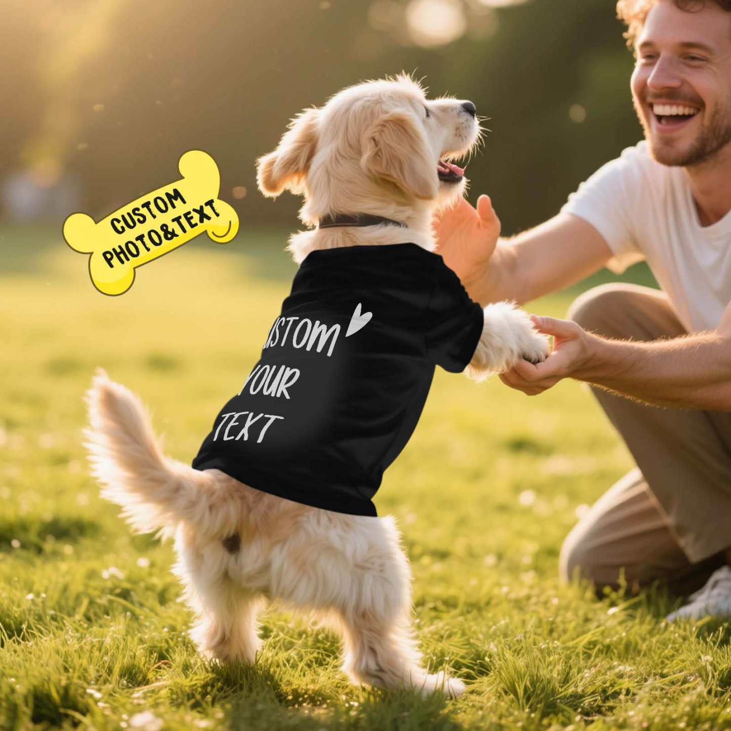 Personalized Cute Photo and Text T-Shirt Dog Shirt Custom Pet Lover Shirt Gift - MyPhotoSocks