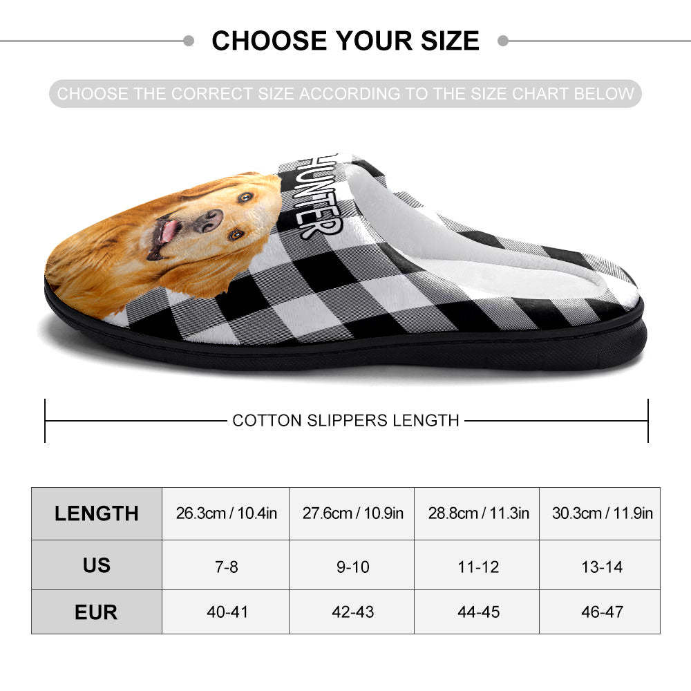 Custom Photo Women's and Men's Slippers Personalized Casual House Cotton Slippers