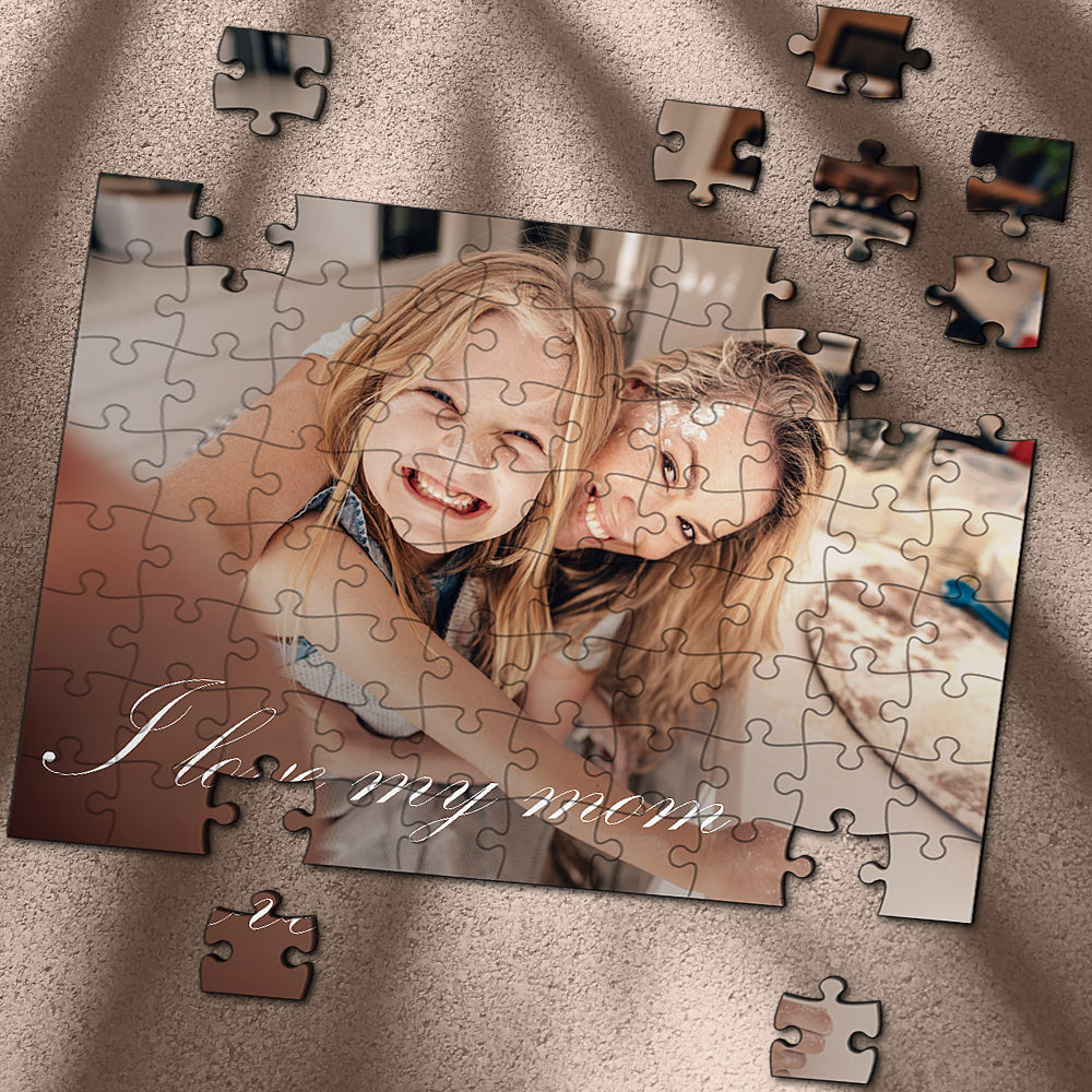 Custom Photo Jigsaw Puzzle Best Gifts I Love My Mom - 35-1000 pieces - MyPhotoSocks