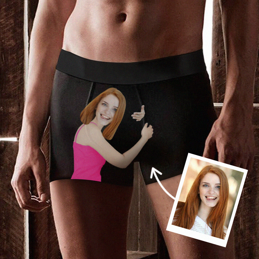 Custom Face Hug Men's Boxer Briefs Gifts Boxers for Men Funny Underwear Shorts-MyPhotoSocks