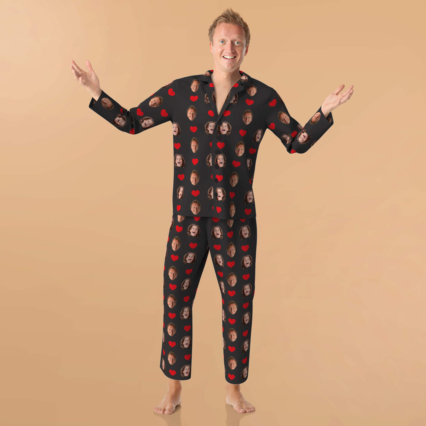 Custom Face Pajamas - Heart - MyPhotoSocks